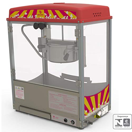 Braesi, B5787, Pipoqueira Eletrica Máquina de Fazer Pipoca Doce Industrial 220 Volts, cor Inox, Aço