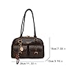 Handtasche Damen PU Leder Schultertasche Y2K, Arbeitstasche Tragetasche Damen Vintage Umhängetasche Klein Handtasche mit Mehreren Taschen, Doppeltasche Schultertasche Bogen Reisen Arbeit (Schwarz) #5