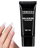 TOMICCA ネイルグルー ネイルチップ接着剤 30g大容量ネイルチップ用 ネイル ジェル、フェイク ネイル用 ジェル のアップグレード、超強力硬化 ネイルチップ ジェル 長持ちす 用 彫刻、装飾用 ネイル デザインと DIY ネイル