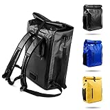 LOVEVOOK Fahrradtasche Gepäckträger 100% Wasserdicht, 26L Reflektierend 3 in 1 Fahrradrucksack Gepäckträgertasche, Radsport Rucksack mit Abnehmbare Laptoptasche Damen Herren Schwarz