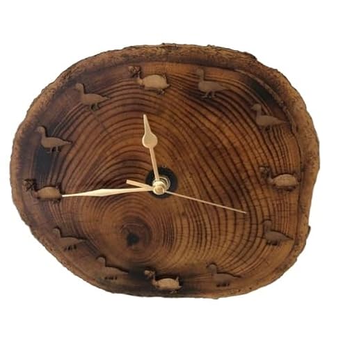 Image of Furever Gifts Handmade Beatrix Potter Log Clock Pine 20cm 1 Piece (Duck)