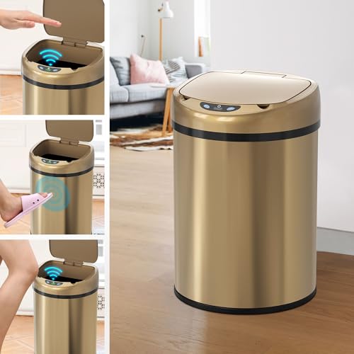 Caneca de Basura Sensor Automático Acero Inoxidable 3.5 Gal
