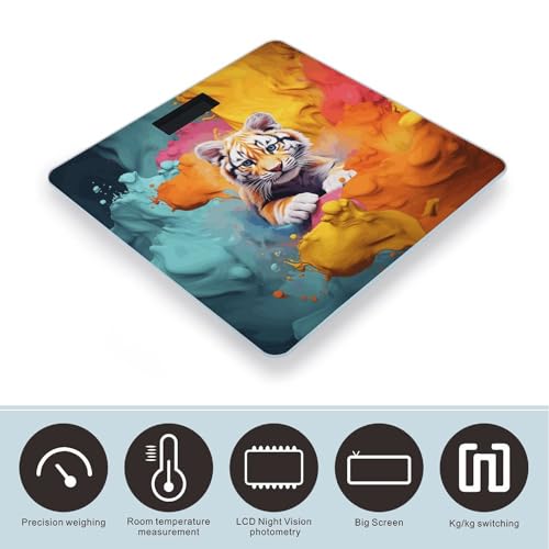 Báscula Digital de Baño con Pantalla LCD y Plataforma de Vidrio Templado miniatura 3