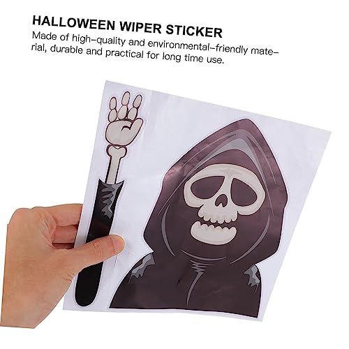 Amosfun 8 Pçs Adesivos De Limpador De Halloween Adesivos De Decoração De Carro Adesivos De Caveira P