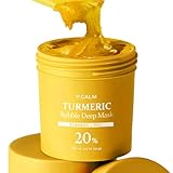 P.CALM Turmeric Bubble Deep Mask – Turmeric & Carbonated Water for Soothing Redness and Even Skin-Tone, Korean Clay to Bubble Wash-Off Pack, Stocking Stuffers (90g / 3.17 oz)