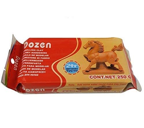 53ARTS Dozen Natural Air-Dry Clay, Brown,All-Purpose Modeling Clay for Sculpting, Hand Modeling and Throwing, Non-Toxic Ceramic Art Class, Handicraft Making, Gifts for Children (250 GMS)-image-21