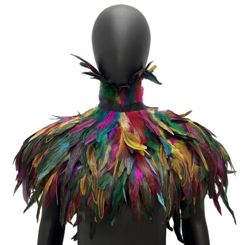 Écharpe en plumes cosplay pour costume d'Halloween et fête gothique chic