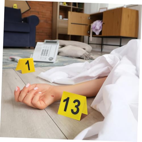 Marqueurs numérotés stables et robustes en plastique jaune pour signalisation de table
