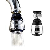 2PCS 360-Degree Swivel Kitchen Sink Faucet Aerator with 2 Function Swivel Sprayer,Water Saving Bubbler Connector Swivel Tap Aerator Diffuser for Kitchen Bathroom