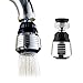 2PCS 360-Degree Swivel Kitchen Sink Faucet Aerator with 2 Function Swivel Sprayer,Water Saving Bubbler Connector Swivel Tap Aerator Diffuser for Kitchen Bathroom