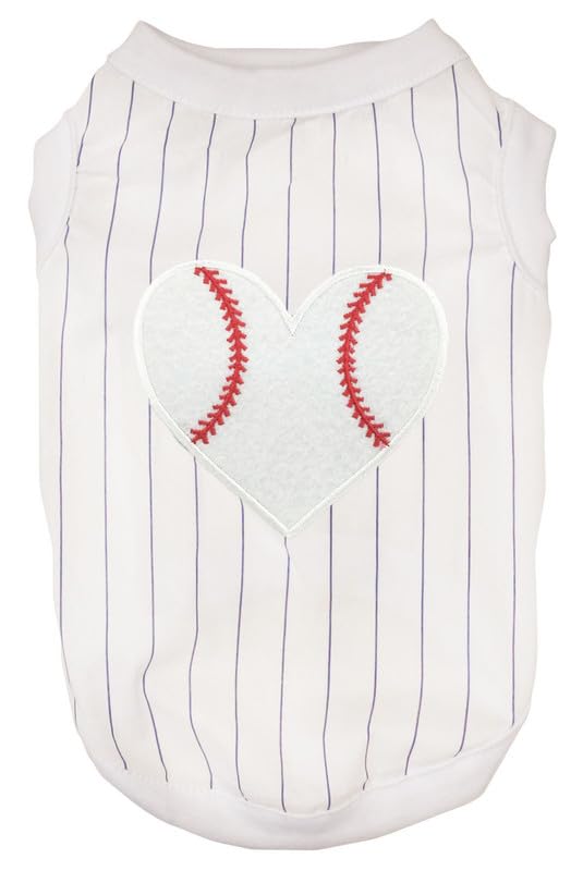 T-shirt de baseball pour chien XXL blanc et bleu à rayures