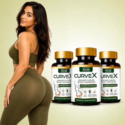 Image of Velna curvex ayurvedic herbal capsules for hips growth (pack of 3)