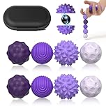 Magnetic Fidget Balls Toys (8PCS), Weighted Texture Tactile Sensory Fidget Balls, Stress Anxiety Relief Toys for Fingers Hands, Pain Stimming Tools for Adults & Teens with Autism (Purple)