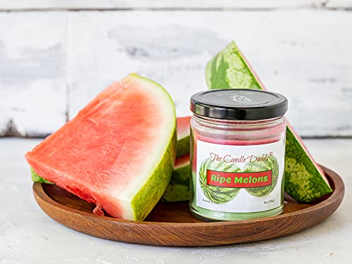 Ripe Melons - Juicy Watermelon Scented 6 Ounce Jar Double Pour Candle- 40 Hour Burn Time #TOP1
