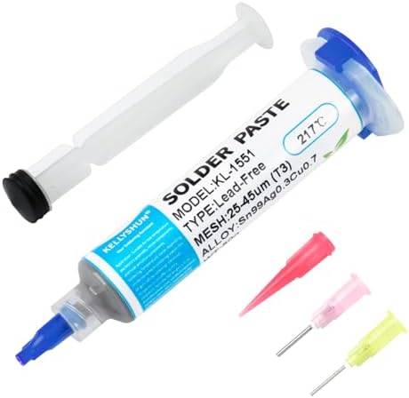 KELLYSHUN KL-1551 Lötpaste,Sn99%,Ag0.3%,Cu0.7% Bleifreie Lötpaste, 217℃ Lötpaste 30g(1 Stück) Für SMT BGA Telefon IC LED
