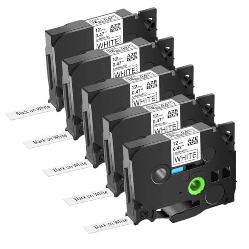 5PK ���x���e�[�v 12 �~�����[�g���}���`�J���[���~�l�[�g Tze 231 431 531 631 731 �ƌ݊����v�����^ PTD410 PTD460BT(5PK Black on White)