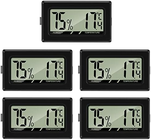 Thlevel Luftfeuchtigkeitsmesser Thermometer Hygrometer Digital Temperatur | Mini Zimmerthermometer für Innen Büro Wohnzimmer 5 Stücke