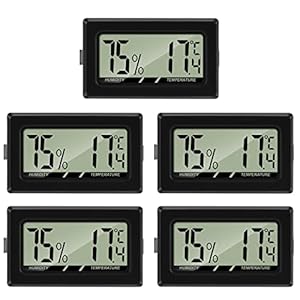 Thlevel Thermometer en hygrometer, digitaal, met lcd-scherm, 5 stuks