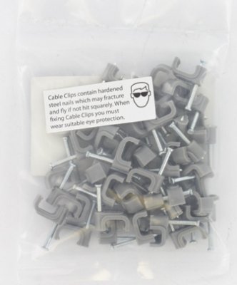 Image of Flat Twin & Earth Cable Clips 2.5mm (Pack of 50)