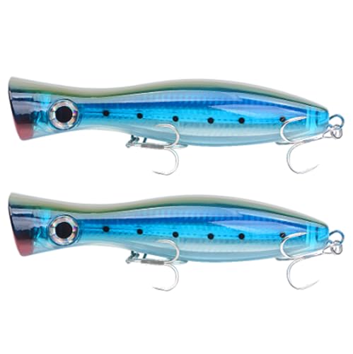 HILUCKYY 2 uds cebos Duros flotantes Poppers Cebo de Pesca de mar 160mm 80g Accesorios de Pesca Topwater Pesca Flotante Poppers