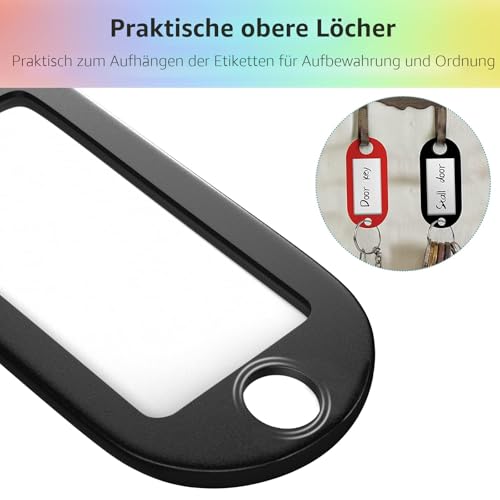 Uniclife 20er-Pack robuste Schlüsselanhänger mit geteiltem Ringetikettenfenster, 6 verschiedenen Farben