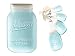 Blue Ceramic Mason Jar Measuring Spoons and Spoon Rest