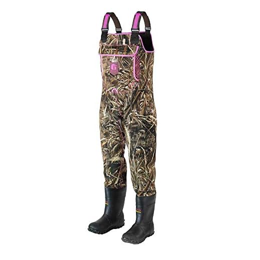 Gator Waders Womens Retro Neoprene Chest Waders with Boots, Realtree Max 5 – Waterproof to Keep You Dry and Warm for Off-Road ATV Riding, Mud Bogging, and Hunting