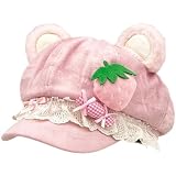 Ulxkmt Sweet Lolita Beret Hat Women Winter Lace Berets Cute Bear Ear Beanie Cap Lace Painter Hats Kawaii Hair Accessories