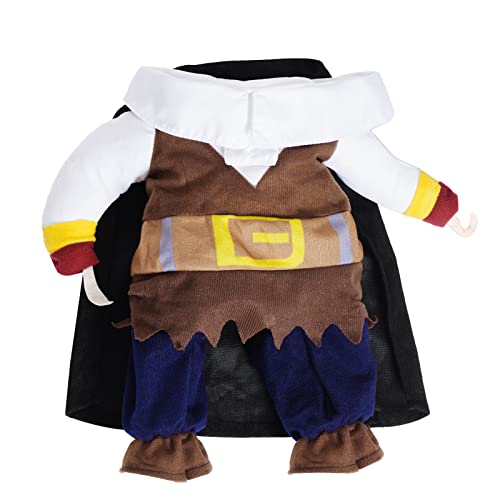 3 Pack Pet Pirate Costume Set Pirate Skull Cap Hat + Pirate Dog Cloak + Pirate Cosplay Jumpsuit For Cat Puppy Halloween Dress Up Costume Photo Props Accessories (Medium) #TOP4