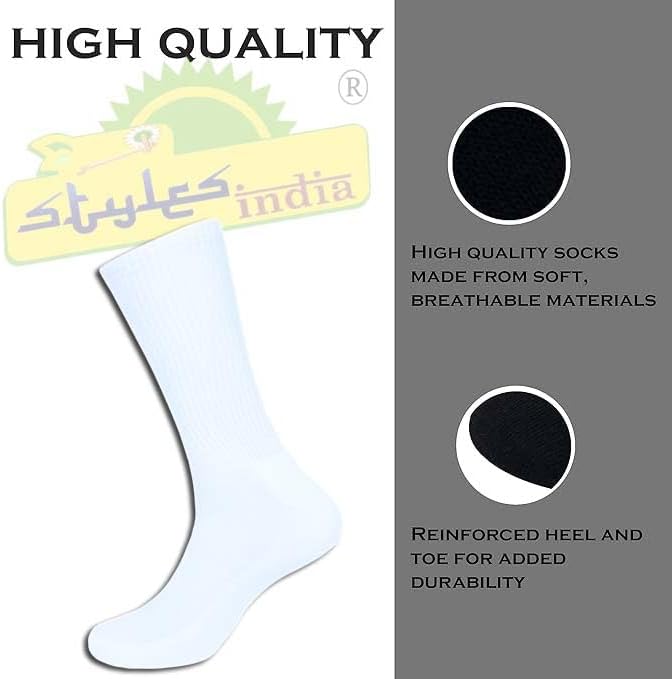Crew Socks for Women|Cotton Blend Crew Full Length Lightweight Casual Wear Business Regular Socks|Pack of 3 - Image 3
