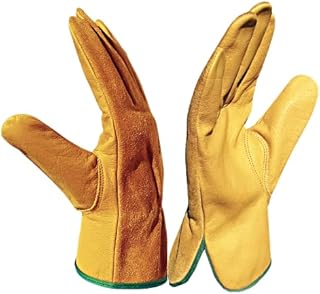 ITC Gardening Gloves for Men & Women, Breathable Garden Gloves, Leather Work Gloves, Heavy Duty Thorn Proof Gardening Gloves for Digging, Weeding, Planting and Construction