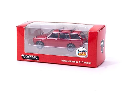 Red Datsun Bluebird 510 Wagon - Tarmac Works 1/64 miniatura 3