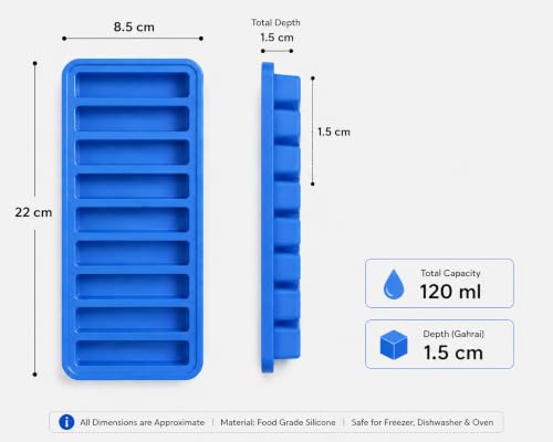 Image of Silicone Ice Stick Tray Pack of 4 | 10 Long Steak Ice Cube Mold | Food Grade BPA Free Silicone for Ice Cubes, Baby Food, Chocolate, Yogurt, Herbs & Masala | Freezer, Microwave & Dishwasher Safe