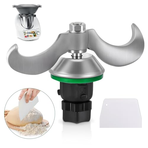 KENPOJO Teigmesser Kompatibel mit Thermomix TM6 TM5 Edelstahl Teigmischmesser mit Dichtring Schnelle Reinigung Kein Teig-Rückstand Zubehör TM6 TM5 Mixmesser Ersatz mit Teigschneider