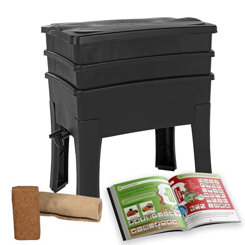 Worm Café Kit Vermicompostaggio, 2 Vassoi, Capacità 64 Litri