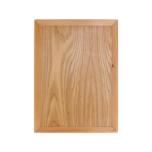 KIMISS Plateau Rectangulaire en Bois – Plateau de Service Multifonctionnel pour Pizza, Fruits et Collectes – Idéal pour Les Pique-niques en Plein Air et l'organisation de la Maison (36,5 * 27cm)