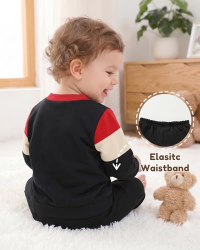 Image of NZRVAWS Toddler Baby Boy Clothes Infant Fall Winter Outfit Long Sleeve Pant Top Set 2Pcs Sweatshirt 0 Month-3 Years