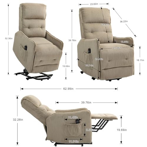 Sillón con masaje y calefacción ajustable Beige miniatura 2