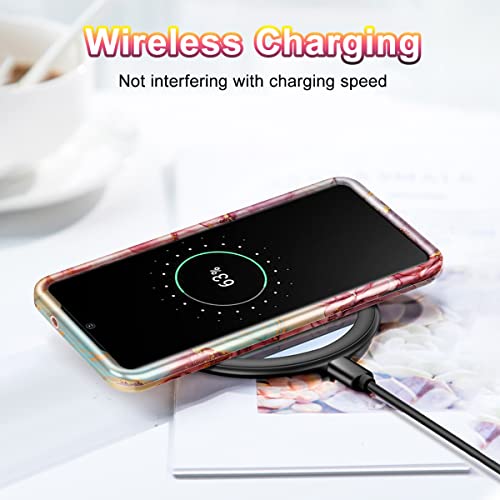 Btscase For Samsung S20 Plus/S20+ Case, Marble 3 In 1 Heavy Duty Shockproof Full Body Rugged Hard Pc+Soft Silicone Drop Protective Women Girl Covers For Samsung Galaxy S20 Plus 6.7 Inch, Rose Gold #TOP4