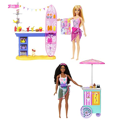 Barbie Beach Boardwalk Playset with 2 Dolls