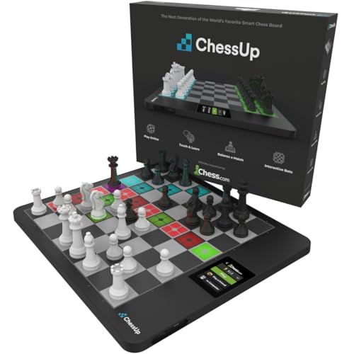 ChessUp 2 - Electronic Chess Board by Bryght Labs - Built-in WiFi, Chess Engine - Includes Chess Set TouchSense Pieces - Light Up Smart Chess Board - with AI, Lessons, Wireless Play & Companion App