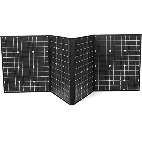 HOLPPO Balkon Solaranlage Komplett, 400W Tragbares Solarpanel, Faltbar Solarmodul, Monokristallin Powerstation, Solar Ladegerät für Wohnwagen Arbeiten Im Freien Camping Reise (Color : Schwarz) Cover