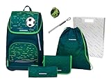 Schneiders Freizeitrucksack Ergoplus 2in1 Schulranzen Set 7-teilig 22L Soccer Star tannengrün