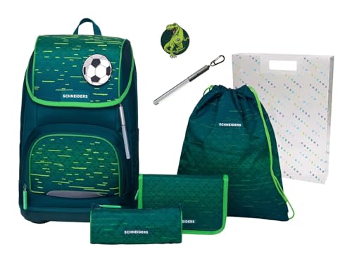Schneiders sac d'école sac à dos de loisirs Ergoplus 2in1 Schulranzen Set 7 pièces 22L Soccer Star vert sapin