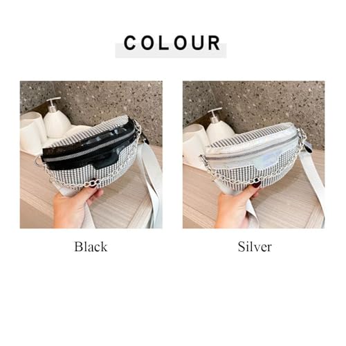 Crossbody Crystal Casual Shiny Handbags Ladies Silver3