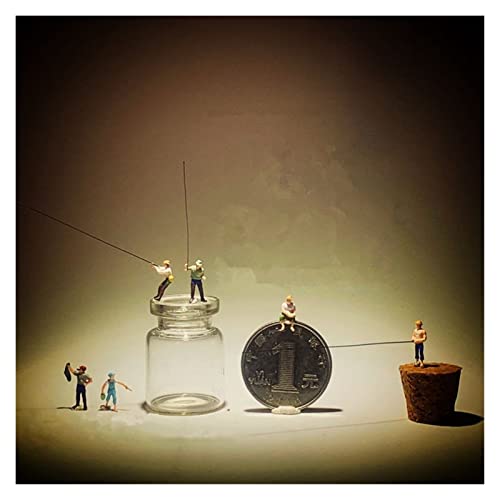 BFFDD 1/87 Modelo Modelo Escala DE Pesca 6 Personas Diorama MINIATURAS Figuras Figuras DE LA Mesa DE LA Tabla DE Arena Cover