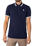 Gestreiftes Rippdesign an Polokragen und Ärmelsäumen
