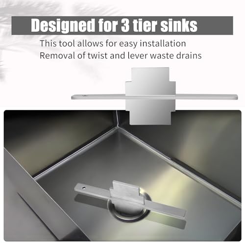 Waste Drain Tool for 3 Tier Sink in Commercial Kitchens（Stainless Steel) by XQK - Used condition - Image 3