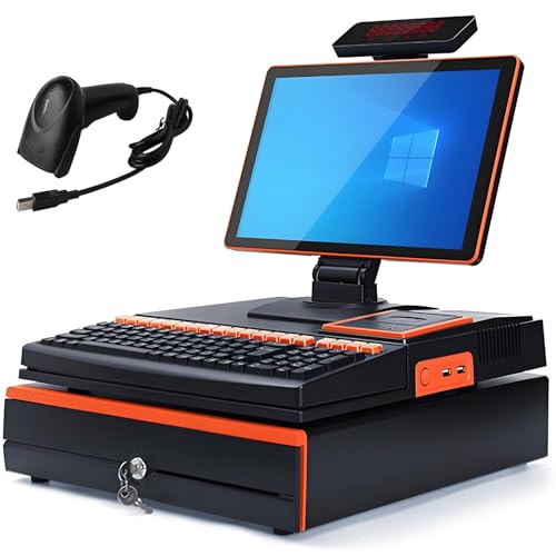 Terminal de punto de venta electrónico con caja registradora, pantalla táctil LED de 15,6