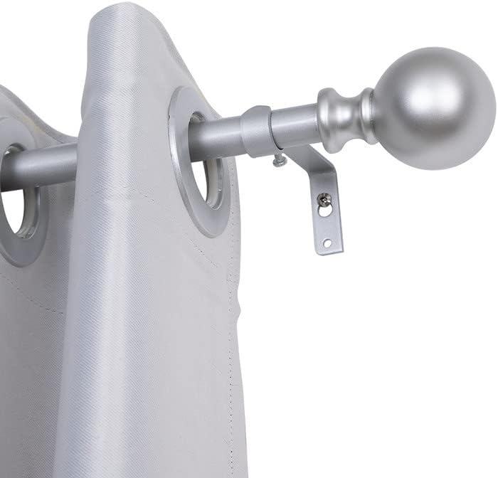 0.75 in. Single Decorative Drapery Adjustable Curtain Rods for Windows 86 to 120 in. - Nickel